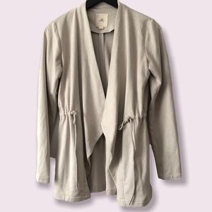 Thread & Supply Open Cardigan/Jacket Waterfall Open Front Beige/Gray Size XS